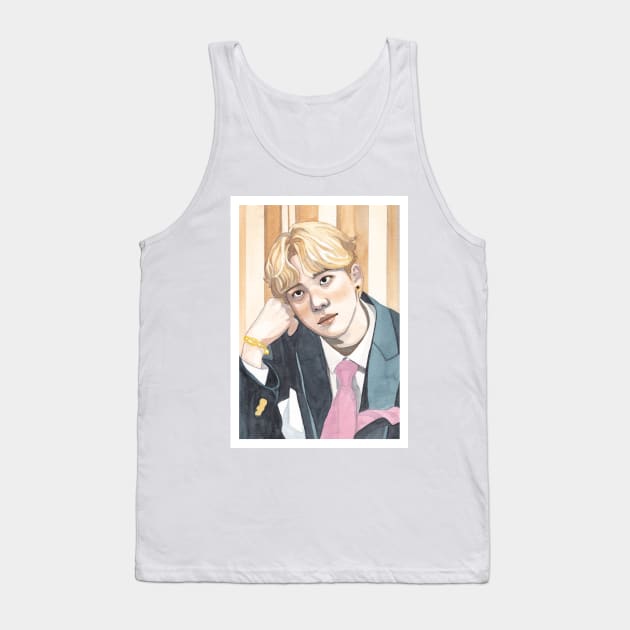 Jung Yunho ATEEZ Watercolour Painting Tank Top by NiamhYoungArt